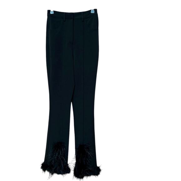 NEW Heiress Beverly Hills Feather High Waisted Pant S Crepe Fabric Stretchy - Picture 1 of 9